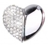 romantisches Diamant-Herz mit Strass-Steinen & Metall (verchromt) als 8GB USB Stick