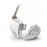 romantisches Diamant-Herz mit Strass-Steinen & Metall (verchromt) als 8GB USB Stick