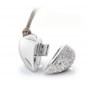  romantisches Diamant-Herz mit Strass-Steinen & Metall (verchromt) als 8GB USB Stick