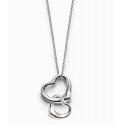 elegante romantische Kette "zwei verbundene Herzen" komplett aus Sterling Silber