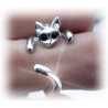 toller stylischer Katzen-Ring Cat - Chrome Finish - Gr??e 11,5 / 66 / ca. 21 mm