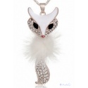 stylish puschel cat / Fox cats pendant with rhinestones in two colors