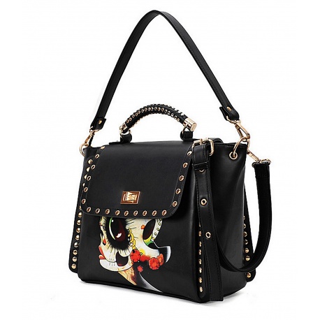 Gothic Fashion Damen-Umh?nge-Handtasche aus hochwertigem PU Leder