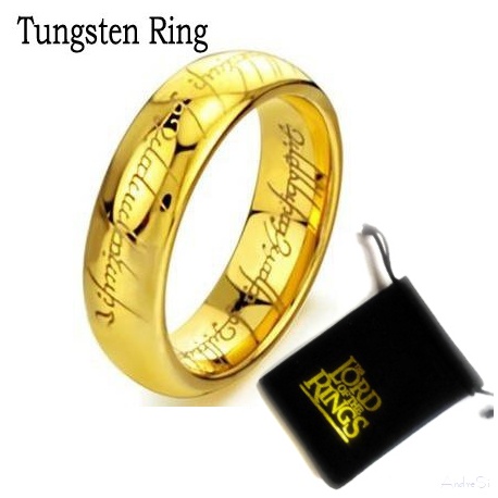 Der Ring der Macht (in verschiedenen Gr??en) - hartvergoldet mit feiner Lasergravur innen und au?en - inkl. 42cm Kette