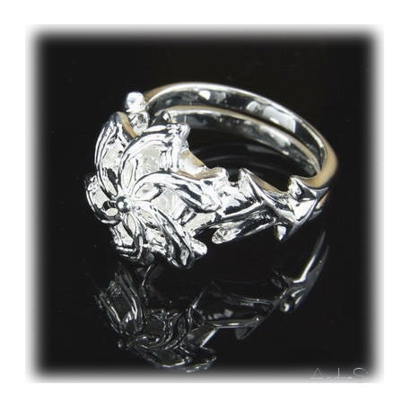 Nenya - Galadriels Ring des Wasser - hartversilbert mit 925er Sterling Silber mit facettemreichen Zirkon-Kristall