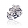  Nenya - Galadriels Ring des Wasser - hartversilbert mit 925er Sterling Silber mit facettenreichem Zirkon-Kristall