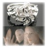  Nenya - Galadriels Ring des Wasser - hartversilbert mit 925er Sterling Silber mit facettenreichem Zirkon-Kristall