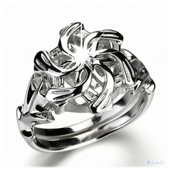 Nenya - der Weise Ring Galadriels - aus 925er Sterling Silber mit facettemreichen Zirkon-Kristall