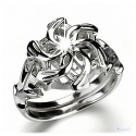 Nenya - The Wise Ring Galadriels - made of 925 sterling silver with facet-rich zircon crystal