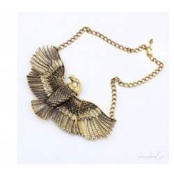 golden Egyptian eagle Horus - 3D pendant - hard gold plated incl. chain - Fashion Egypt