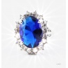 Verlobungsring Prinzessin Diana - Lady Di / Kate Middleton - hartversilbert mit faccetenreichen Kristallen