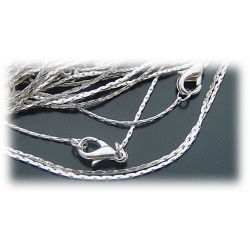 Fashion Schlangen-Halskette ohne Anhänger ca. 42cm - sehr fein ca. 0,8mm und geschmeidig - aus Edelstahl - hartversilbert