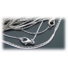 Fashion Schlangen-Halskette ohne Anh?nger ca. 42cm - sehr fein ca. 0,8mm und geschmeidig - aus Edelstahl - hartversilbert