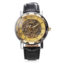 elegant design sight glass gear watch WinnerPro Automatic - self-drawing - mineral glass