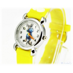 Kids Time Smurf Wristwatch McTapfer / Gutsy Smurf with Silicone Bracelet for Kids Yellow