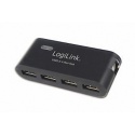 logilink USB 2.0 Hub 4-Port with Power Supply, Black