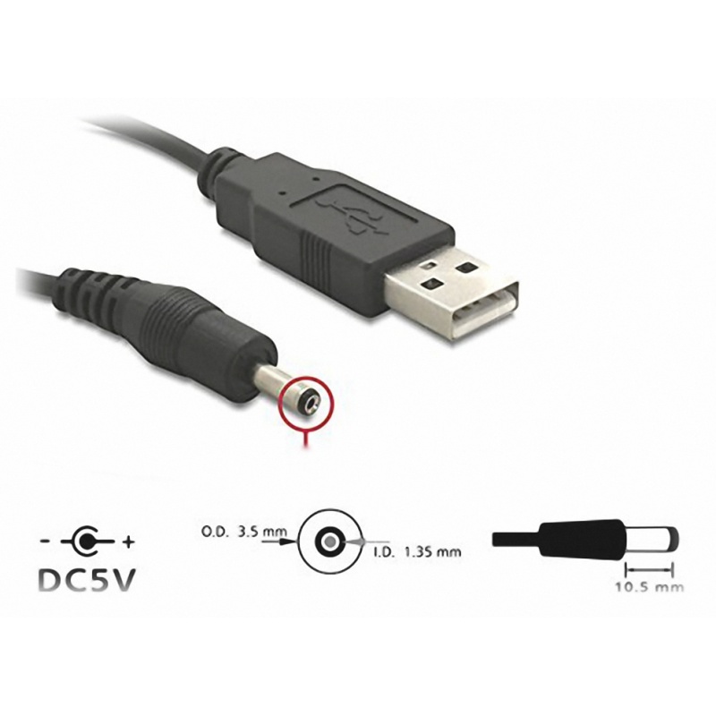 Productie Pickering zout DELOCK cable USB power connector / adapter 5V to 3.5mm hollow plug