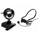 Skype Webcam 1,3MP & Nackenbügel Headset Box High-Quality-Stereo PB1300-Plus