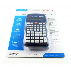Genie 52 SC technical-scientific calculator, 136 functions, 10 digit display, including protective cover, blue