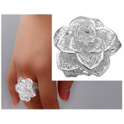 Elven Ring - Aryas Silver Rose - made of 925 sterling silver - finely chiseled Elbe craftsmanship