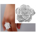 Elben Ring - Aryas silberne Rose - aus 925er Sterling Silber - fein ziselierte Elbische Handwerkskunst