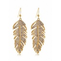 Gorgeous Romantic Crystal Feather Jewelry Earrings - 18 carat hard plated