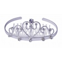 Diadem princess - headband snowwitching - hair brooch with multifaceted Swarovski crystals, white gold platet