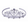 Diadem Prinzessin - Stirnreif Schneewitchen - Haarbrosche mit facettenreichen Swarovski-Kristallen, white gold platet 