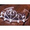 Diadem Prinzessin - Stirnreif Schneewitchen - Haarbrosche mit facettenreichen Swarovski-Kristallen, white gold platet 