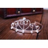 Diadem Prinzessin - Stirnreif Schneewitchen - Haarbrosche mit facettenreichen Swarovski-Kristallen, white gold platet 