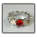 Eowyn's ring with fiery red crystal, hard silver plated