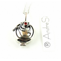 Elena Gilbert Iron herb Silver Pendant Necklace - Anti Vampire Locket Gothic Fashion