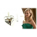 Caroline Forbes pendant open heart, hard silver plated polished