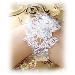 Elben Ring - Aryas silberne Rose - aus 925er Sterling Silber - fein ziselierte Elbische Handwerkskunst