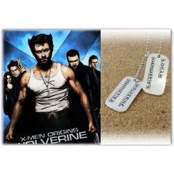 Wolverine / Logan Erkennungsmarke hartversilbert poliert-used - inkl. Kugelkette