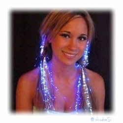 Party hair glow effect with LED light