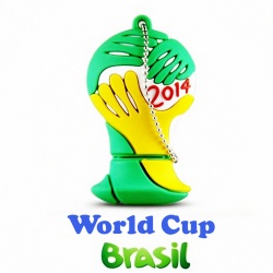 USB Stick Fußball Pokal Brasilien mit Weltmeister Deutschland - 32GB USB 3.0 - als Schlüsselanhänger