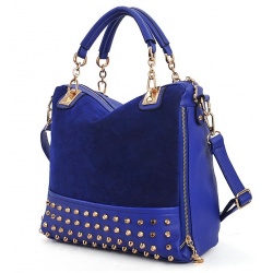 female bag rivet package stitching flannel bag shoulder bag fashion handbag