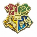 Hogwarts pendant with house colors in the coat of arms of Gryffindor, Slytherin, Ravenclaw, Hufflepuff