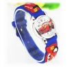 Kids Time Schlumpfine mit bequemem Silikon Armband für Kinder Farbe Rot, Quartz Uhr, Analog