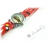 Kids Time Schlumpfine mit bequemem Silikon Armband für Kinder Farbe Rot, Quartz Uhr, Analog