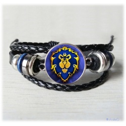 stylisches geflochtenes Armband mit Logo der Horde, Allianz oder Heartstone