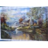 Kinkade's Gemälde " lake small bridge scenery" handgemalte Replik des Original's