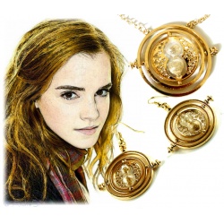 Hermione Reverse Earrings +Pendant Set - H.Potter Time-Turner 18K Plated