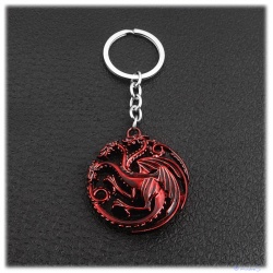 G.o.Thrones Schlüsselanhänger Haus Targaryen Wappen Drachen "Fire and Blood"