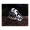 Iron Man Ring Chrome Finish schattiert rauh Size 10 19,8mm