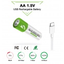 1.5V USB AA li-ion Battery 2600mwh 100% capacität li-polymer rechargeable via USB