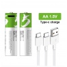 1.5V AA Akku li-ion Battery 2600mWh 100% capacität li-polymer per USB aufladbar