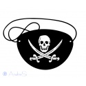 2x Piraten Augenklappe mit Totenkopf - Fluch der Karibik - schwarzer Filz +Gummizug