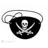Piraten Augenklappe mit Totenkopf - Fluch der Karibik - schwarzer Filz +Gummizug